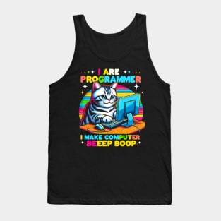 I Are Programmer Beep Boop Cute Programmer Cat Tank Top